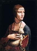 LEONARDO da Vinci Portrait of Cecilia Gallerani Spain oil painting artist